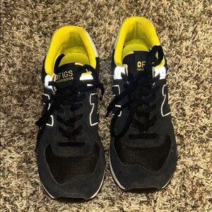 Figs Black and Yellow Athletic Shoes